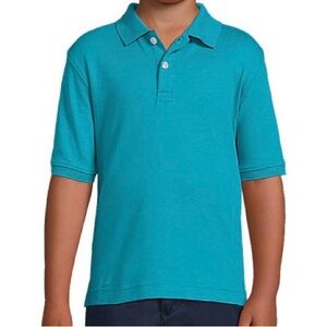 Lands’ End teal unisex polo shirt in kids size 5/6 - NWOT